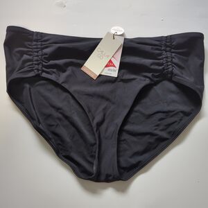 Calia Adjustable Tie Front Bikini Bottom Fresh Black Size XXL